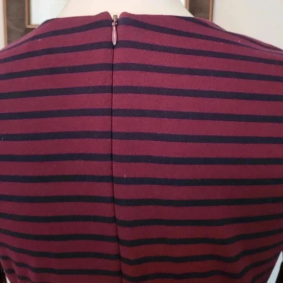 Banana Republic Striped Sheath Midi Dress w/Bell Sleeves(4) - Picture 4 of 8